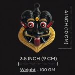 Furnshine - Wooden Black Mahakal Face Mask Nazar Battu- Wall Hanging for Evil Eye Protection Suitable for Home, Office, Shop - Image 3