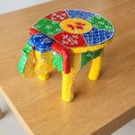 Furnshine - Wooden Elephant Stool Multicolor Design - Handcrafted Indian Home Decor 6x9x6.5 Inches - Image 3