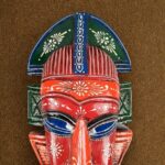 Furnshine - Handcrafted Multicolor Tribal Wooden Wall Mask - 20 Inch Nazar Battu African Egyptian Hanging for Home Entrance, Living Room, Balcony Decor - Image 3