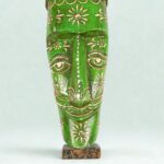 Furnshine - Handcrafted Green Tribal Wooden Wall Mask - 12 Inch Nazar Battu African Egyptian Hanging for Home Entrance, Living Room Decor - Image 5