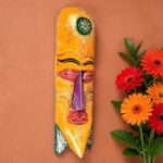 Furnshine - Yellow Handcrafted Wooden Tribal Wall Mask - 15 Inch Nazar Battu Hanging for Home Entrance & Living Room Decor - Image 4