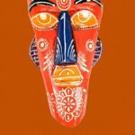 Furnshine - African Egyptian Orange Wall Mask Nazar Battu 12 Inch - Tribal Wooden Hanging for Home Entrance, Living Room, Door, Balcony Decor | Evil Eye Protection - Image 4