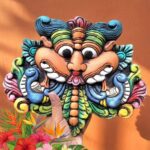 Furnshine - Handcrafted Chettinad Yali Yazhi Wooden Wall Mask - Solid Wood Carved Mythical Guardian, 10x12 Inch Traditional South Indian Home Decor - Image 4