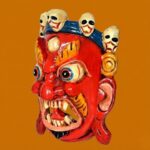 Furnshine - Handcrafted Bhairab Mahakal Wooden Mask - Fierce Hindu God Decorative Wall Hanging Protector - Image 4