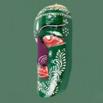 Furnshine - Handcrafted Green Wooden Tribal Wall Mask – Nazar Battu for Home Entrance, Living Room & Ethnic Decor – 9 Inch Hand Painted Hanging Art - Image 4