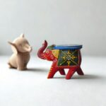 Furnshine - Cute Handcrafted Wooden Small Elephant Stool - Hand-Painted Indian Decor for Pooja, Home Showpiece (5"L x 3"W x 4"H) - Image 4