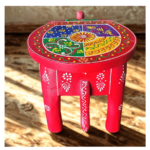 Furnshine - Multicolour Wooden Elephant Stool - Indian Handicrafts Home Decor, Pooja & Foyer (8"H x 10.5"L x 8"W) - Image 5