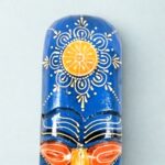 Furnshine - Blue Wooden Tribal Wall Mask - Handcrafted 15 Inch Nazar Battu Hanging for Home Entrance & Living Room Decor - Image 5