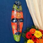 Furnshine - Orange/Yellow/Blue Tribal Mask Wall Hanging | Nazar Battu | Handcrafted Wooden 18 Inch Decor for Home Entrance, Living Room, Balcony - Image 5