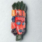 Furnshine - 20" Egyptian Tribal Wall Mask Nazar Battu - Large Wooden Hanging for Home Entrance, Living Room, Balcony Decor | Afro-Egyptian Evil Eye Protection - Image 5