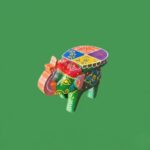 Furnshine - Cute Hand-Painted Green Small Wooden Elephant Stool - 4"H Indian Handicraft for Home, Pooja & Foyer Decor - Image 5