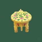 Furnshine - Handcrafted Yellow Wooden Elephant Stool with Floral Designs - Small Indian Handicraft for Home Decor, Pooja & Foyer (4.5"H x 5"W) - Image 5