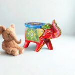 Furnshine - Cute Handcrafted Wooden Small Elephant Stool - Hand-Painted Indian Decor for Pooja, Home Showpiece (5"L x 3"W x 4"H) - Image 5
