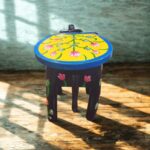 Furnshine - Handcrafted Black & Yellow Wooden Elephant Stool with Floral Designs - Rajasthani Indian Handicrafts for Pooja, Home & Foyer Decor (8"H x 10.5"L x 8"W) - Image 5