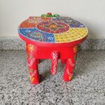 Furnshine - Wooden Elephant Stool Multicolour Design - Vibrant Indian Handicraft for Home, Pooja & Foyer Decor (8"H x 10.5"L x 8"W) - Image 5