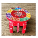 Furnshine - Multicolor Wooden Elephant Stool - Indian Handicrafts for Home, Pooja & Foyer Decor (8"H x 10.5"L x 8"W) - Image 6