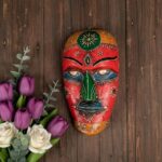 Furnshine - Handcrafted Tribal Wooden Wall Mask - 9 Inch Nazar Battu Hanging for Home Entrance, Living Room, Balcony Decor​ - Image 5