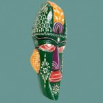 Furnshine - Handcrafted Green Tribal Wooden Wall Mask - 12 Inch Nazar Battu African Egyptian Hanging for Home Entrance, Living Room, Balcony Decor​ - Image 5