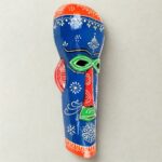 Furnshine - Handcrafted Blue/Green Tribal Wooden Wall Mask - 15 Inch Nazar Battu African Egyptian Hanging for Home Entrance, Living Room Decor​ - Image 6