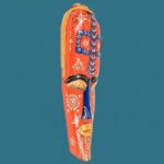 Furnshine -Vibrant Wooden Tribal Wall Mask Nazar Battu for Home Entrance & Living Room Wall Decor – 18 inch Handcrafted African-Style Face Hanging - Image 6