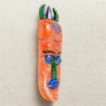 Furnshine - Orange Purple Horned Tribal Wall Mask - Nazar Battu Wooden Hanging for Home Entrance Decor - Image 6