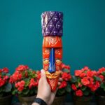 Furnshine - Handcrafted Orange Wooden Tribal Wall Mask with Purple Crown – Nazar Battu for Home Entrance, Living Room & Balcony Decor – 12 Inch Ethnic Hanging Art - Image 6