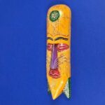Furnshine - Yellow Handcrafted Wooden Tribal Wall Mask - 15 Inch Nazar Battu Hanging for Home Entrance & Living Room Decor - Image 6