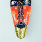 Furnshine - Orange/Yellow/Blue Tribal Mask Wall Hanging | Nazar Battu | Handcrafted Wooden 18 Inch Decor for Home Entrance, Living Room, Balcony - Image 6