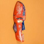 Furnshine - African Egyptian Orange Wall Mask Nazar Battu 12 Inch - Tribal Wooden Hanging for Home Entrance, Living Room, Door, Balcony Decor | Evil Eye Protection - Image 7
