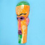 Furnshine - Orange Wall Mask Nazar Battu | 15 Inch Egyptian Tribal Wooden Hanging Mask - African Face Decor for Home Entrance, Door, Hallway, Balcony - Handcrafted India - Image 6