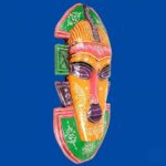 Furnshine - Tribal Wall Mask Nazar Battu | 20 Inch Orange Green Handcrafted Wooden Hanging - African Tribal Face Decor for Home Entrance, Living Room, Door, Balcony - Image 6