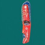 Furnshine - Red Tribal Wooden Mask Nazar Battu | Handcrafted African Egyptian Wall Hanging Decor - 18 inch Home Entrance Living Room Balcony Gift Pack - Image 6