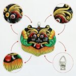 Furnshine - Wooden Evil Eye Protector, Nazar Battu/Drishti Bommai Gombe for Home Entrance, Nazar Kavach/Wall Hanging/Face Mask (Black) - Image 6