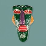 Furnshine - Handcrafted Green Tribal Wooden Wall Mask - 12 Inch Nazar Battu African Egyptian Hanging for Home Entrance, Living Room, Balcony Decor​ - Image 6