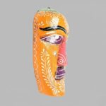 Furnshine - Handcrafted Orange Wooden Tribal Wall Mask – Nazar Battu for Home Entrance, Living Room & Ethnic Decor – 9 Inch Traditional Indian Art Hanging - Image 7
