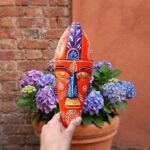 Furnshine - African Egyptian Orange Wall Mask Nazar Battu 12 Inch - Tribal Wooden Hanging for Home Entrance, Living Room, Door, Balcony Decor | Evil Eye Protection - Image 8