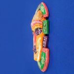 Furnshine - Tribal Wall Mask Nazar Battu | 20 Inch Orange Green Handcrafted Wooden Hanging - African Tribal Face Decor for Home Entrance, Living Room, Door, Balcony - Image 7