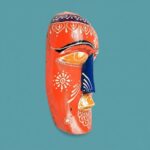 Furshine - Multicolour Wooden Tribal Wall Mask Set (Pack of 5) for Home Entrance & Living Room Wall Decor – Handcrafted Nazar Battu Masks for Ethnic Wall Art & Gifting - Image 8