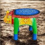 Furnshine - Rajasthani Handmade Wooden Elephant Stool | Hand-Painted Multicolour Indian Home Décor(8″H x 10″L x 8″W) - Image 8