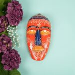 Furshine - Multicolour Wooden Tribal Wall Mask Set (Pack of 5) for Home Entrance & Living Room Wall Decor – Handcrafted Nazar Battu Masks for Ethnic Wall Art & Gifting - Image 9