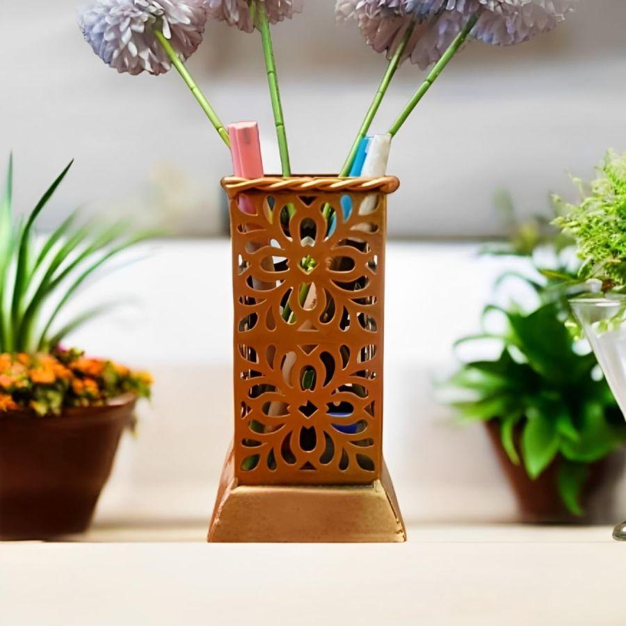 1 Furnshine - Tolliver Golden Iron Pen Stand | Elegant Desk Organizer - Image 1