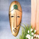 Furnshine - Newt Antique Tribal Face Metal Wall Art - Image 2