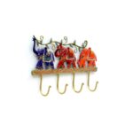 Furnshine - Elliot Antique 3 Elephant Iron Key Holder with 4 Hooks | Handcrafted Wall Key Organizer for Home & Office - Image 3
