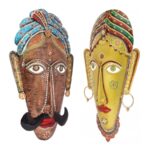 Furnshine - Lilian Golden Copper Rajasthani Couple Metal Wall Art - Image 3