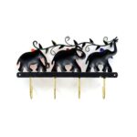 Furnshine - Elliot Antique 3 Elephant Iron Key Holder with 4 Hooks | Handcrafted Wall Key Organizer for Home & Office - Image 4