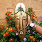 Furnshine - Newt Antique Tribal Face Metal Wall Art - Image 5
