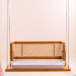 Natural Wooden Cane Reversible Swing - Image 5