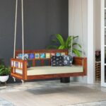 Honey Wooden Swing for Home with Tile Fitted