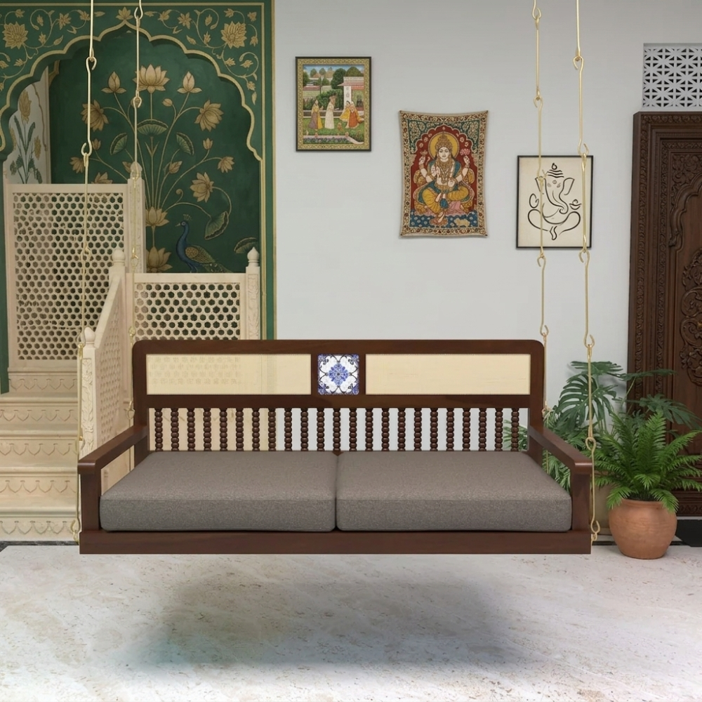 1-17 Traditional Wooden Swing for Home - Image 1