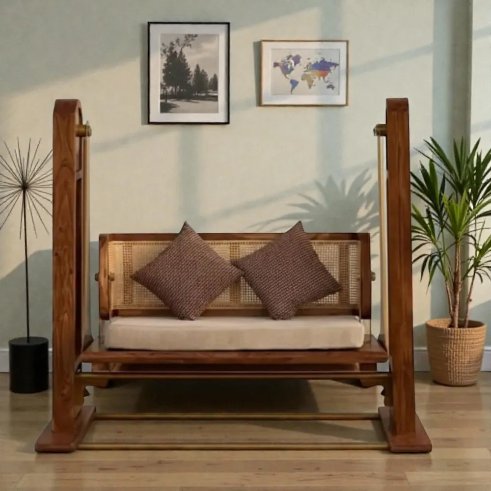 1-19-1-1 Handcrafted Wooden Swing For Home - Image 1